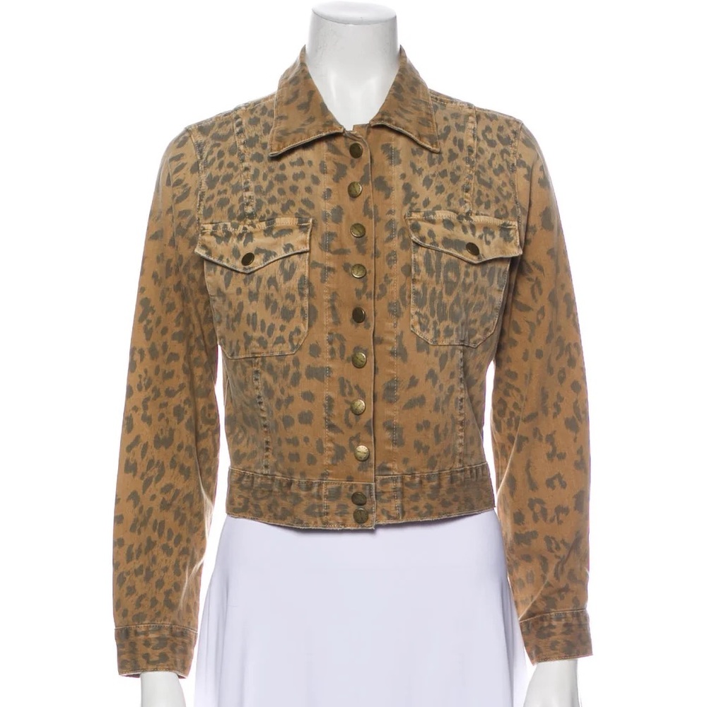 Current/Elliott Denim Jacket In Camel Leopard